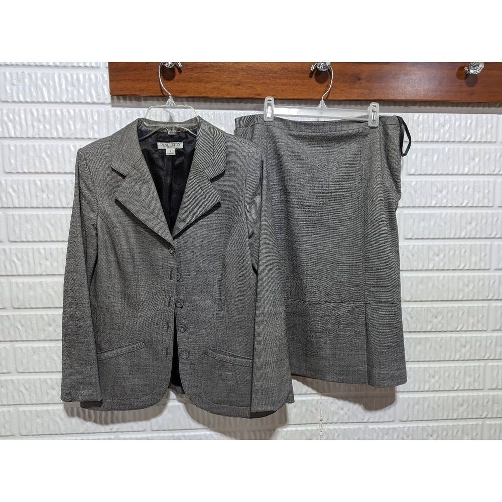 Pendleton Gray Glen Plaid Women's Blazer & Skirt Set